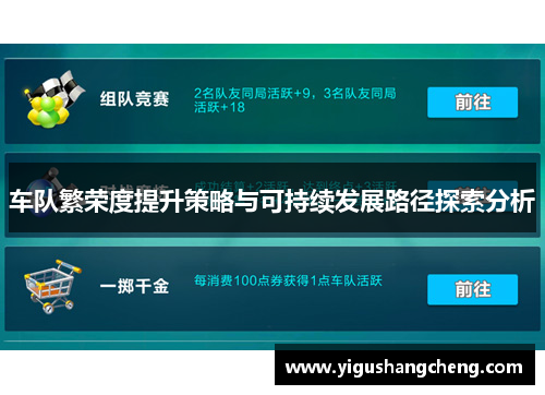 车队繁荣度提升策略与可持续发展路径探索分析
