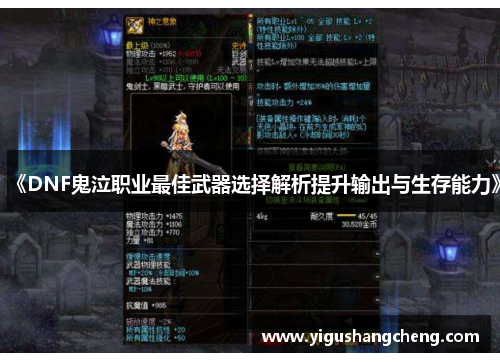 《DNF鬼泣职业最佳武器选择解析提升输出与生存能力》